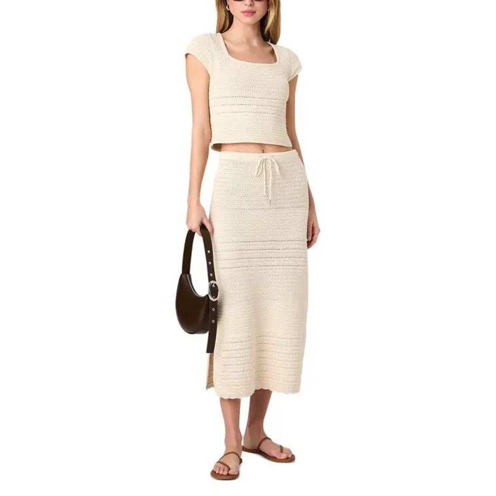 FRENCH CONNECTION Nellis Side Slit Crocheted Skirt Size XS